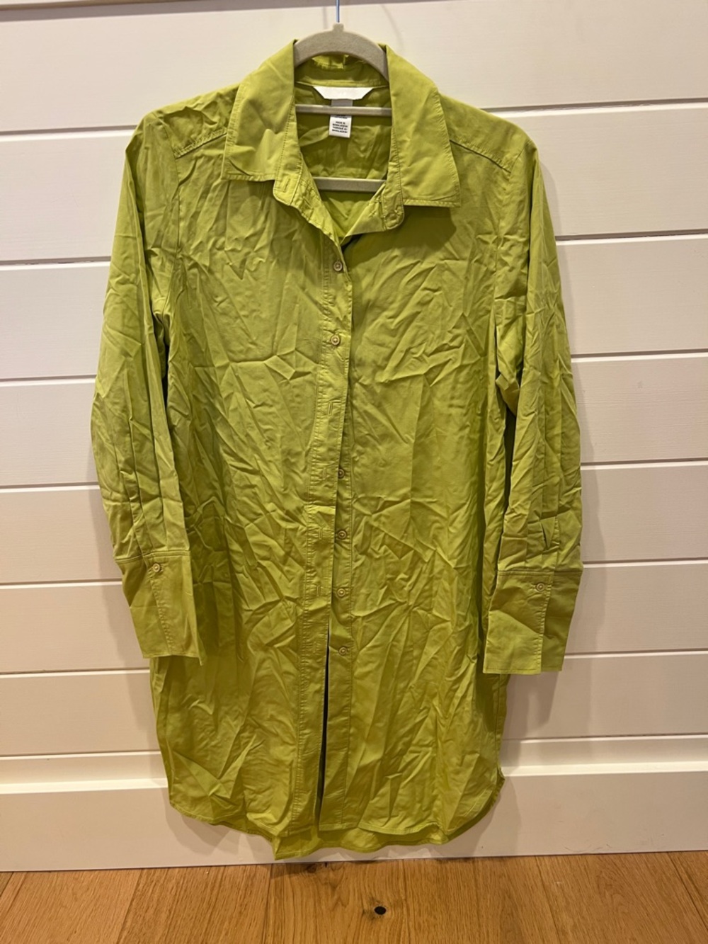 H&M Lime Green Shirt Dress Oversized XS